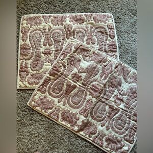 Pottery Barn | Set of 2 Paisley Floral Sunburst Beige/Red Pillow Covers